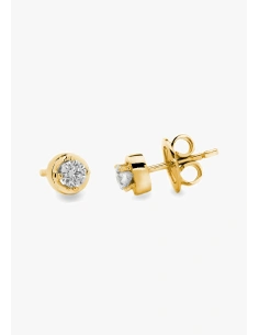 ZAHARA 18K yellow gold brilliant cut diamond stud earrings 2