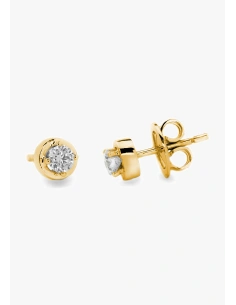 ZAHARA 18K yellow gold brilliant cut diamond stud earrings 2