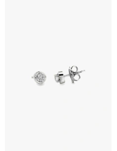 ZAHARA 18K white gold brilliant cut diamonds stud earrings.