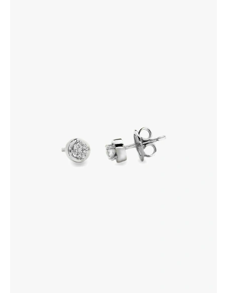 Pendientes dormilonas ZAHARA en oro blanco de 18K y diamantes|Pendientes|Godiam Alta Joyería