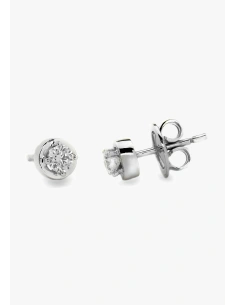 ZAHARA 18K white gold brilliant cut diamonds stud earrings. 2