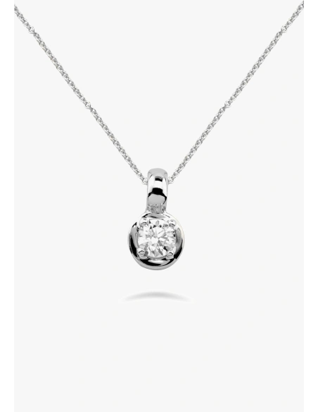 ZAHARA 18K white gold brilliant cut diamond pendant.