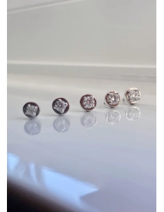 ZAHARA 18K white gold brilliant cut diamonds stud earrings. 2