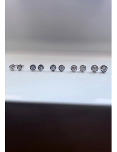 ZAHARA 18K white gold brilliant cut diamonds stud earrings. 2