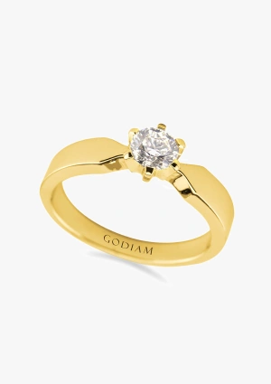 SADA 18K yellow gold solitaire ring with brilliant cut diamond 2