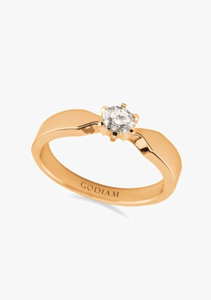 Bague solitaire SADA en or rose 18 carats et diamant taille brillant