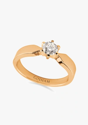 SADA 18K rose gold solitaire ring with brilliant cut diamond 2