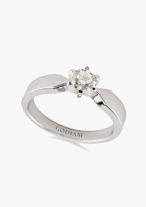 SADA 18K white gold solitaire ring with brilliant cut diamond 2