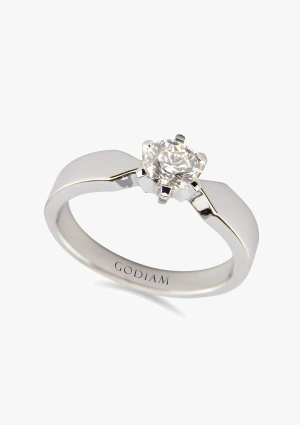 SADA 18K white gold solitaire ring with brilliant cut diamond 2