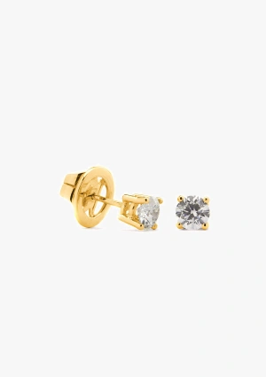 FOUR SEASONS 18K yellow gold brilliant cut diamond stud earrings 2
