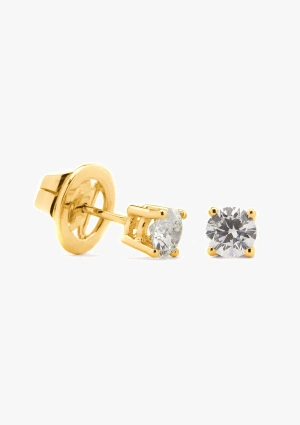 FOUR SEASONS 18K yellow gold brilliant cut diamond stud earrings 2