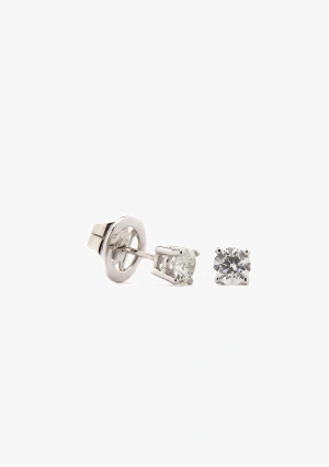 FOUR SEASONS 18K white gold brilliant cut diamond stud earrings 2