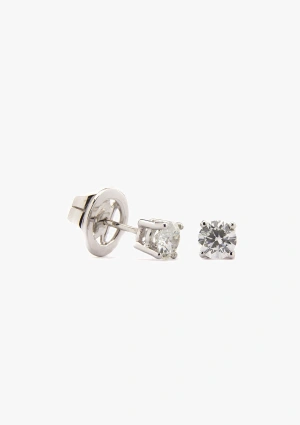 FOUR SEASONS 18K white gold brilliant cut diamond stud earrings 2