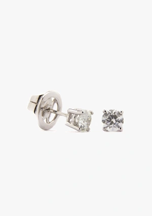 FOUR SEASONS 18K white gold brilliant cut diamond stud earrings 2
