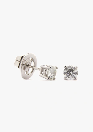 FOUR SEASONS 18K white gold brilliant cut diamond stud earrings 2