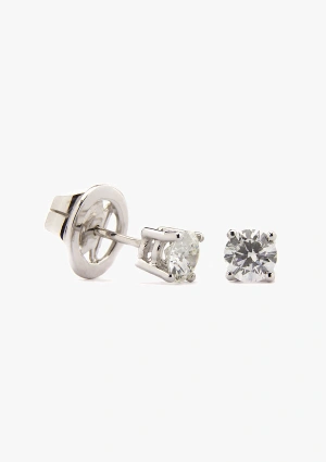 FOUR SEASONS 18K white gold brilliant cut diamond stud earrings 2
