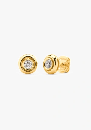 ROSARIO 18K yellow gold brilliant cut diamond stud earrings 2