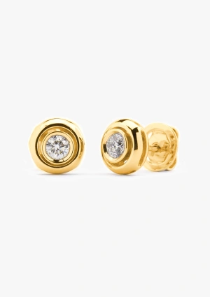 ROSARIO 18K yellow gold brilliant cut diamond stud earrings 2