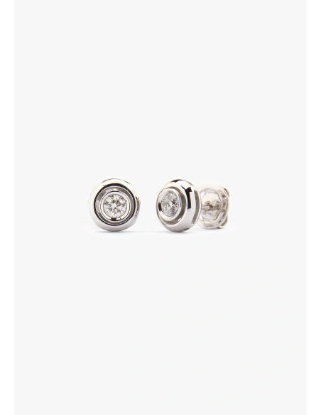 ROSARIO 18K white gold brilliant cut diamond stud earrings