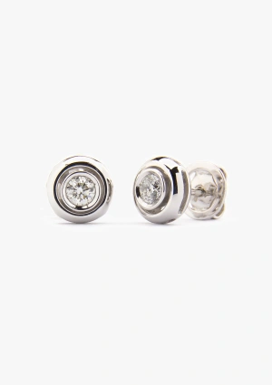 ROSARIO 18K white gold brilliant cut diamond stud earrings 2