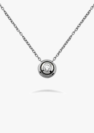 Collection de Pendentifs MOON en or blanc 18K et diamant taille brillant