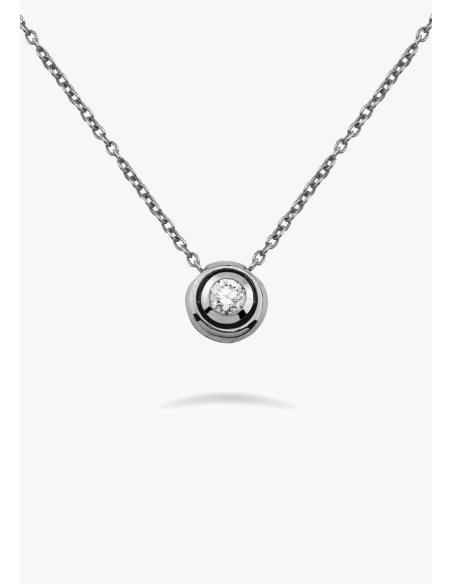 Colección de Colgantes MOON en oro blanco 18K y diamante talla brillante