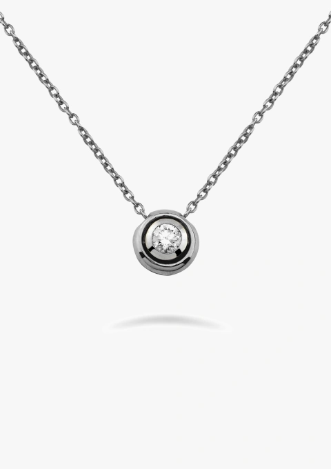 Collection de Pendentifs MOON en or blanc 18K et diamant taille brillant