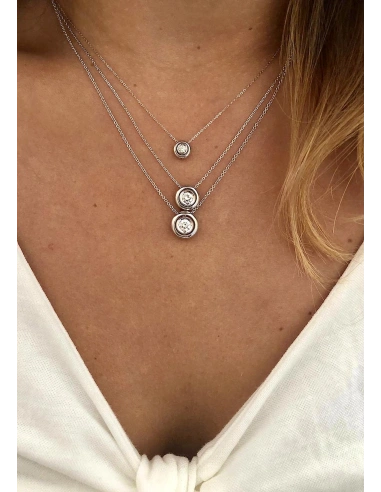 Colgante MOON en oro blanco de 18K y diamante|Colgantes|Godiam Alta Joyería