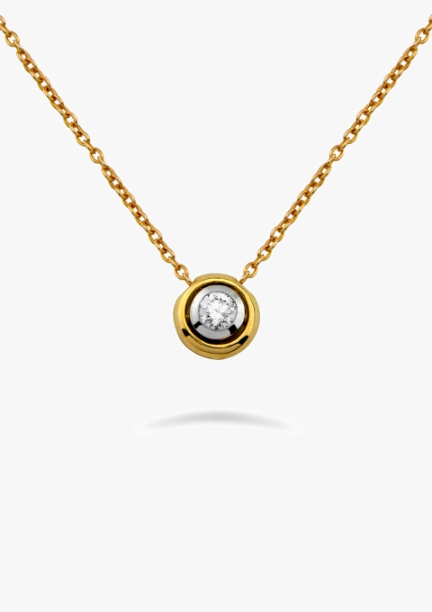 Collection de Pendentifs MOON en or jaune 18K et diamant taille brillant