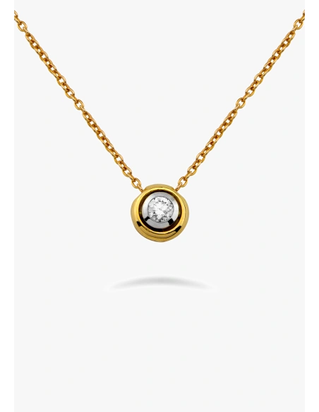 Coleção de Pingentes MOON em ouro amarelo 18K e diamante de lapidação brilhante