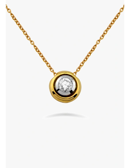 Pingente MOON em ouro amarelo 18 quilates e diamante.
